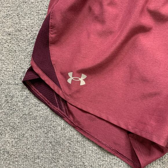 Under Armour Running Shorts Womens S Small Plum Purple Lined Loose HeatGear - Picture 3 of 11